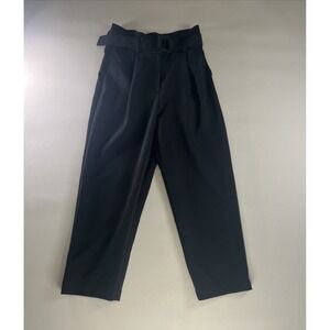 Idem Ditto Women's Black Flat Pants With Belt Size Medium NWT